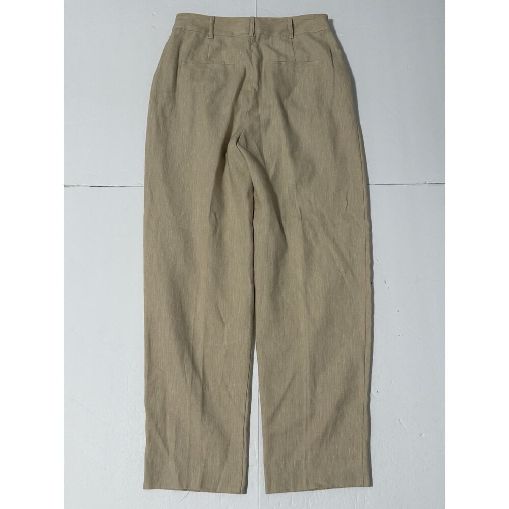 Cinq à Sept Arlene Tailored Fit Linen Blend Pants, Khaki, Size 8 - Picture 3 of 9